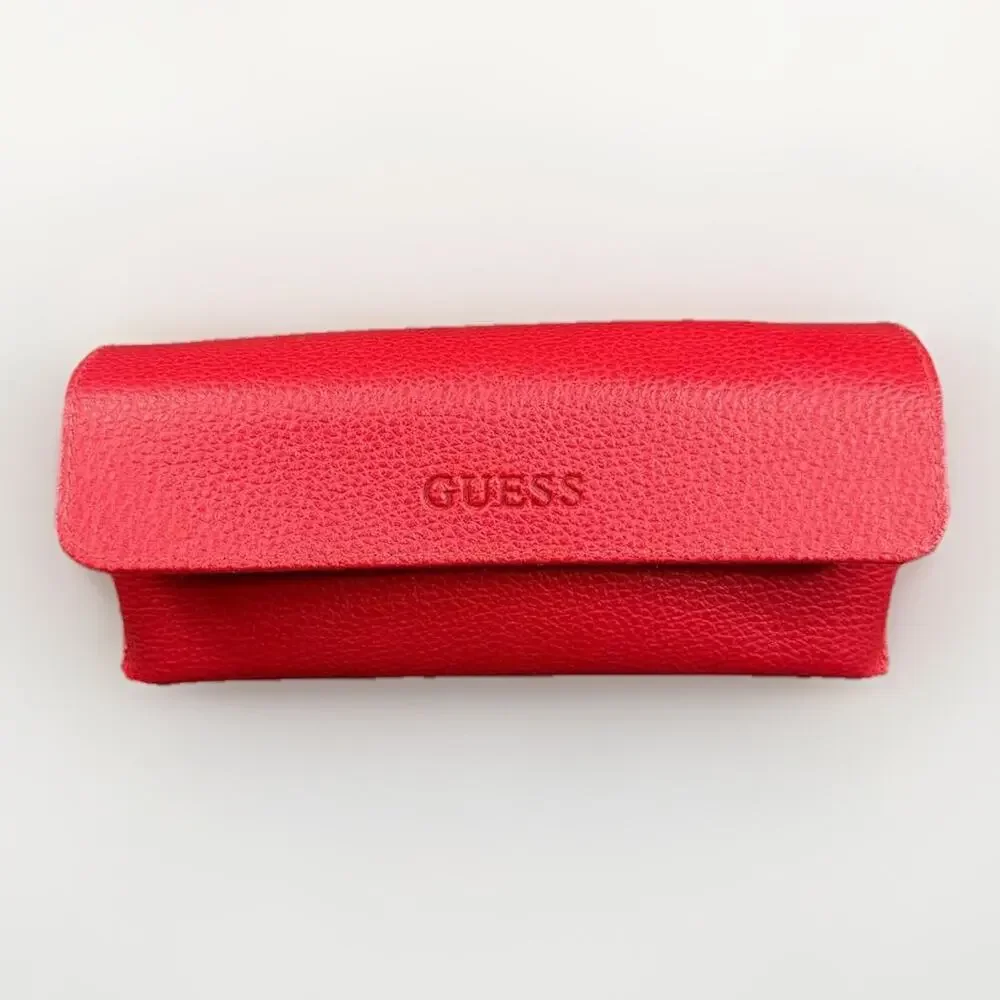 Guess Red Shell Case Holder Magnetic Button Clasp Eyeglass/Reading Glasses Case